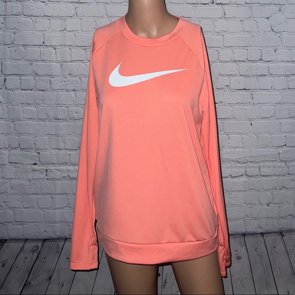 Nike Tops - Nike Dri Fit Running Pink & White Long Sleeve Shirt size S